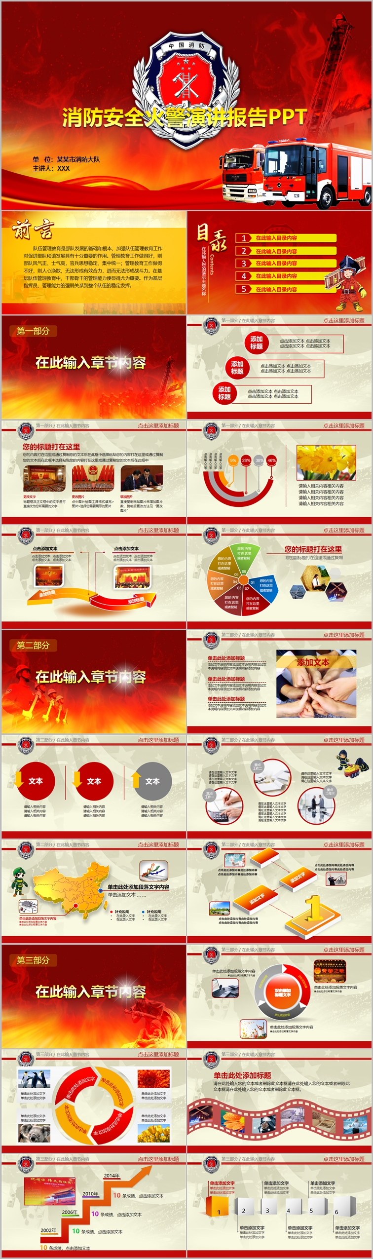 消防安全火警演讲报告ppt-党政党建（011）