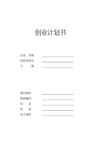 创业计划书模板-计划策划（002）