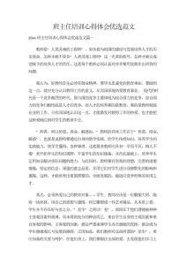 班主任培训心得体会优选范文-心得体会（007）